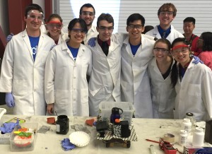 Team "Steve" smiles for the camera at the Chem-E-Car competition.