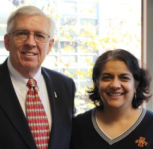 Bob Lane is shown with his nominator for the PACE award, CBE professor Dr. Surya Mallapragada.