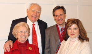 Dr. Brent Shanks (right), is joined by wife Dr. Jacqueline Shanks and donors Mike and Jean Steffenson at his medallion ceremony