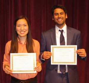 Pratish Adikhari and Ivy Wu placed first and third, respectively, in the research poster competition.