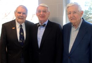 Judge Lettow (center) is joined by CBE Professors Emeritus Dr. George Burnet (left), who was department chair when Lettow graduated; and Dr. Thomas Wheelock, one of Lettow's professors.