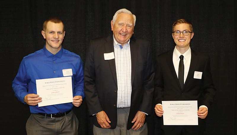 Mike Steffenson with scholarship recipients