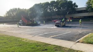 Parking lot biobased asphalt paving test