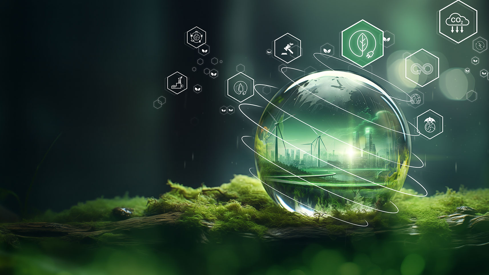 AI-generated image representing renewable energy, sustainable and clean tech