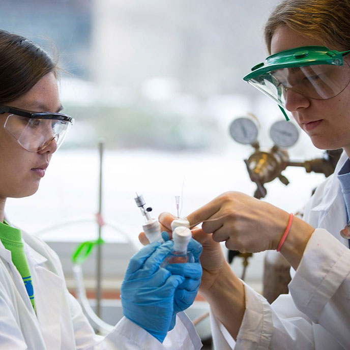 students in lab setting