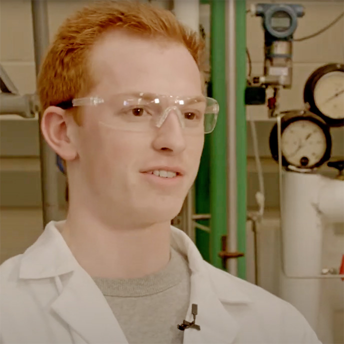 chemical engineering student in lab